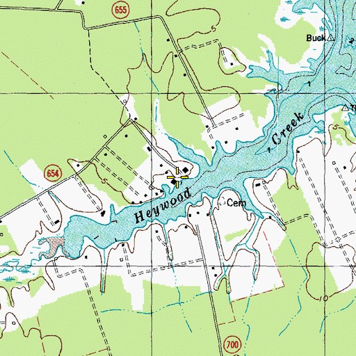 Topographic Map of Cherry Point Landing Boat Ramp, VA