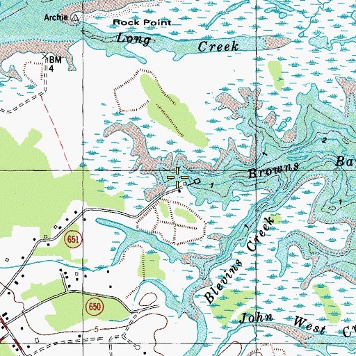Topographic Map of Guinea Landing Boat Ramp, VA