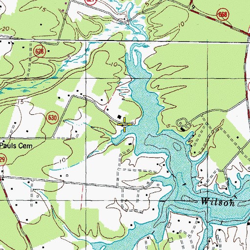 Topographic Map of Paynes Landing Boat Ramp, VA