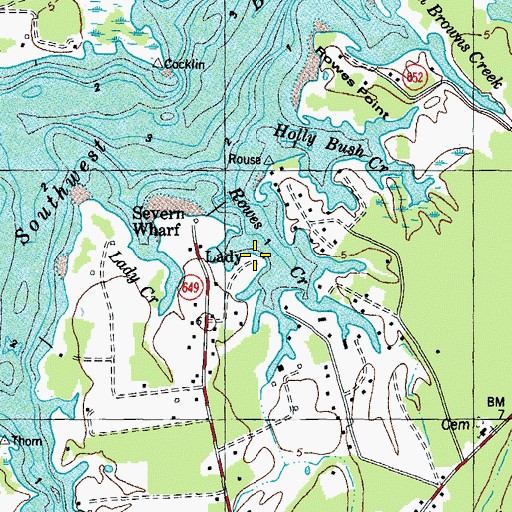 Topographic Map of Holiday Marina, VA