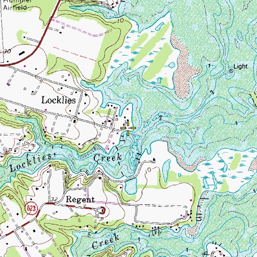 Topographic Map of Locklies Marina, VA