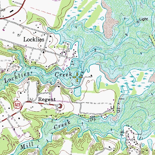 Topographic Map of Regent Point Marina, VA
