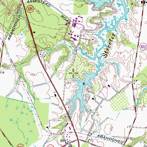 Topographic Map of Lakeview East Industrial Park, VA