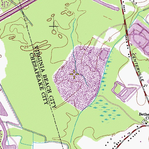 Topographic Map of Southeastern Public Service Authority Consolidated Yard Waste Facility, VA