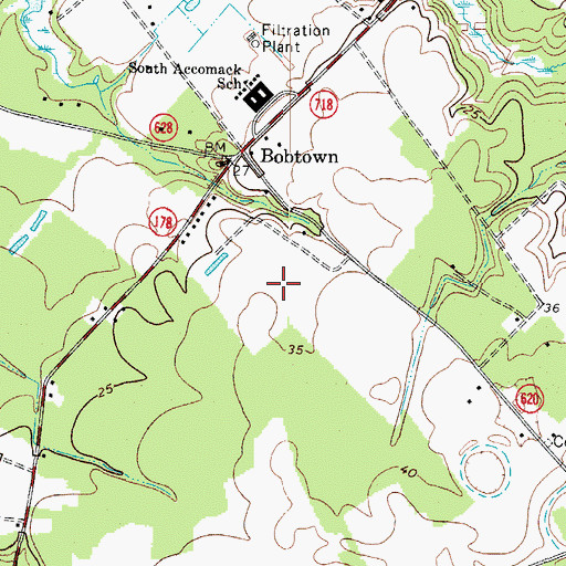 Topographic Map of Accomack County Bobtown Southern Landfill, VA