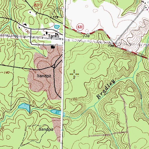 Topographic Map of Charles City Landfill, VA