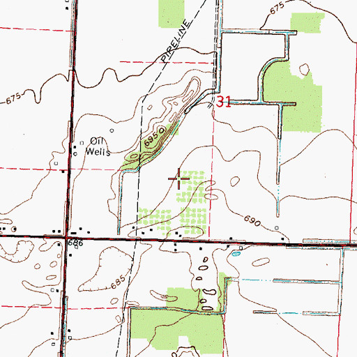 Topographic Map of Haslinger Orchards, OH