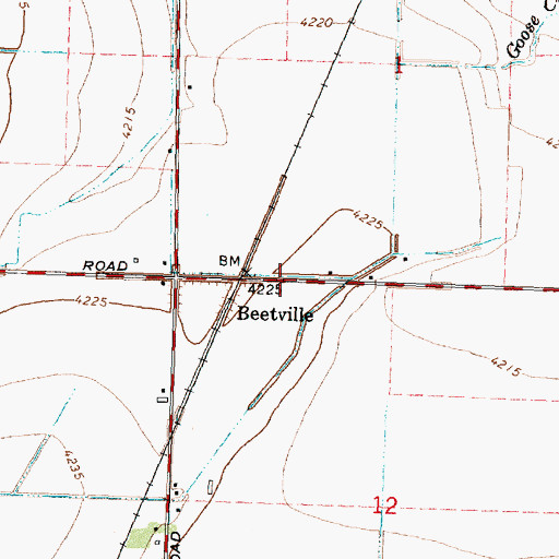 Topographic Map of J 32 B Lateral, ID