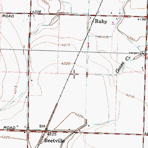Topographic Map of J 32 E Lateral, ID