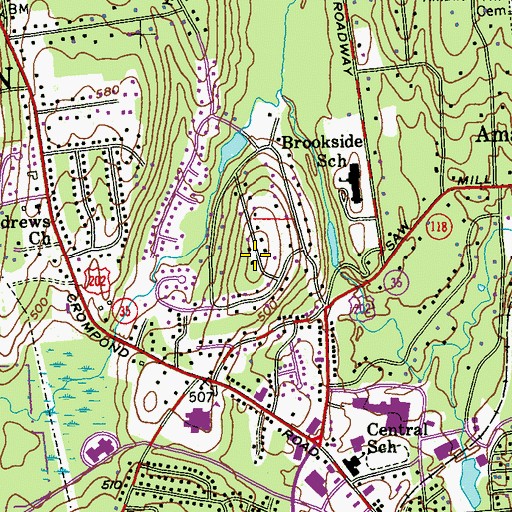 Topographic Map of Flewellen Ridge, NY