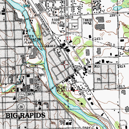 Topographic Map of Third Avenue United Methodist Church, MI