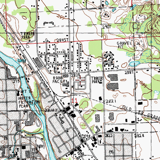 Topographic Map of Big Rapids Mobile Home Court, MI