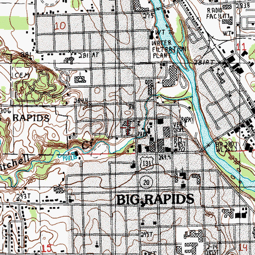 Topographic Map of Crossroads Charter Academy, MI