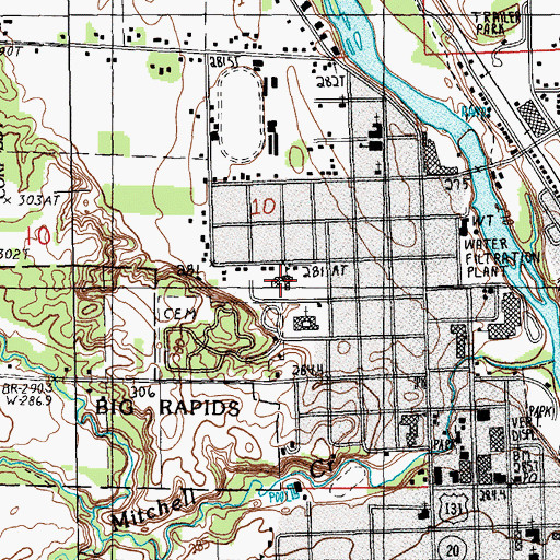 Topographic Map of Hillcrest Elementary School, MI