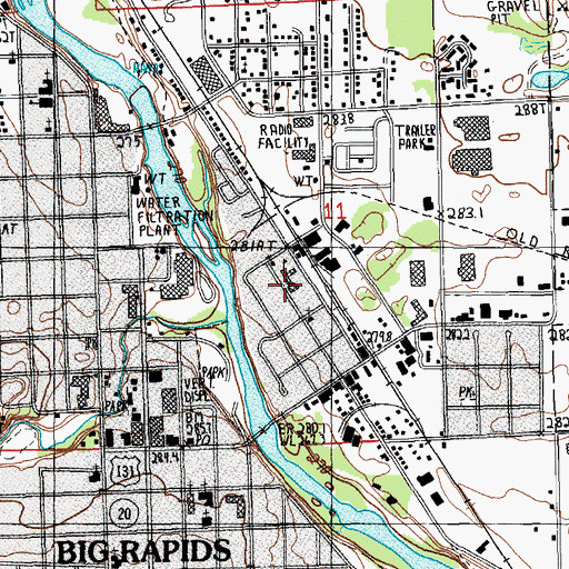 Topographic Map of Eastwood Elementary School, MI