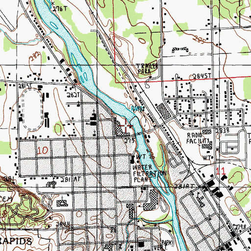 Topographic Map of Hanchett Park, MI