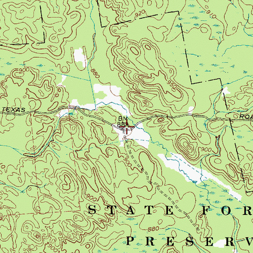 Topographic Map of Texas Road School (historical), NY