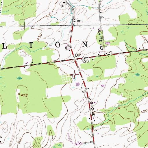 Topographic Map of Justamere Farm, NY