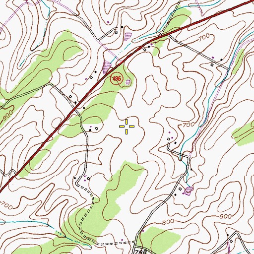 Topographic Map of Sunnyside Farms, MD