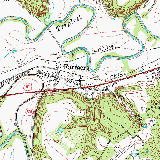 Topographic Map of Farmers Elementary School (historical), KY