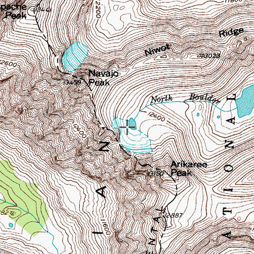 Topographic Map of Arikaree Glacier, CO