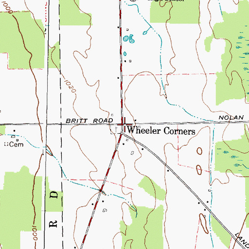Topographic Map of Ridgeway Cemetery, NY
