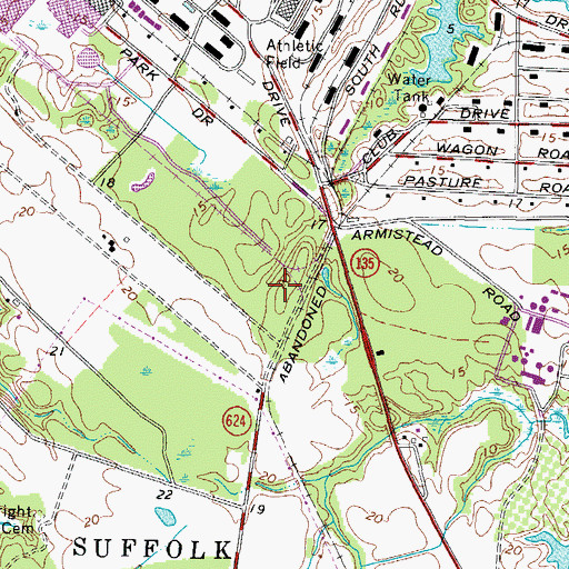 Topographic Map of Bridgeway Commerce Park, VA