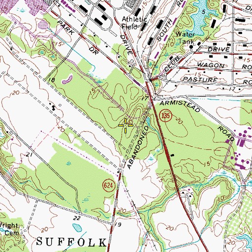 Topographic Map of Bridgeway Commerce Park, VA