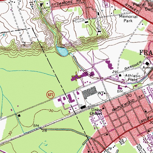 Topographic Map of Franklin Plaza, VA