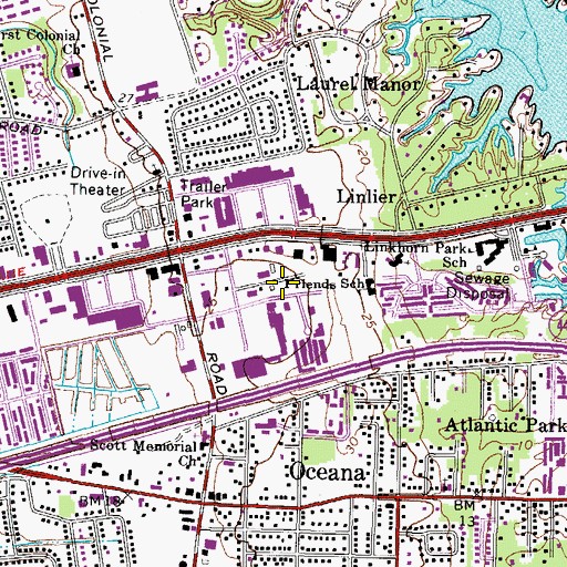 Topographic Map of La Promenade Shopping Center, VA