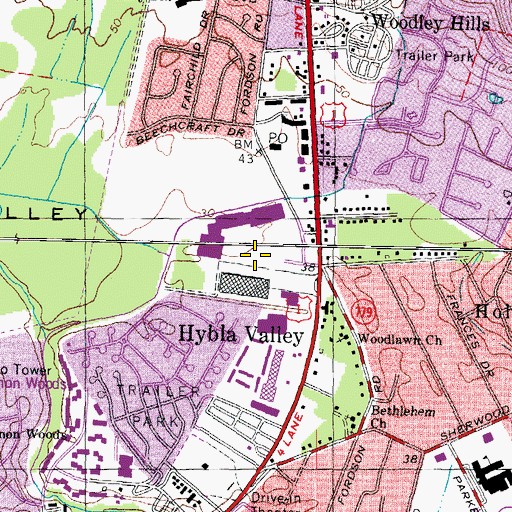 Topographic Map of South Valley Shopping Center, VA
