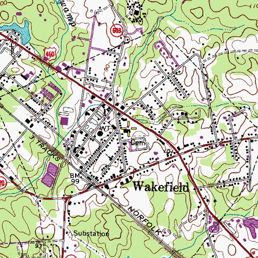Topographic Map of Tidewater Academy, VA
