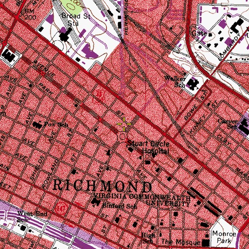 Topographic Map of Orchard House School, VA