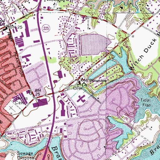 Topographic Map of Old Donation Episcopal Day School, VA