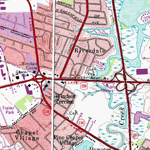 Topographic Map of Rivermont School, VA