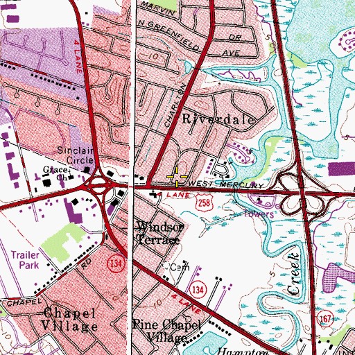 Topographic Map of Rivermont School, VA