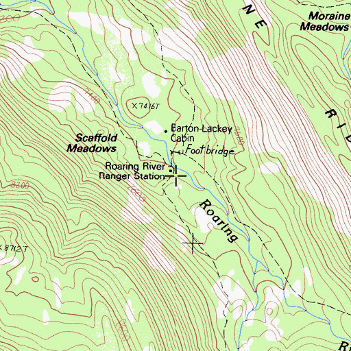 Topographic Map of Lackeys Cabin, CA