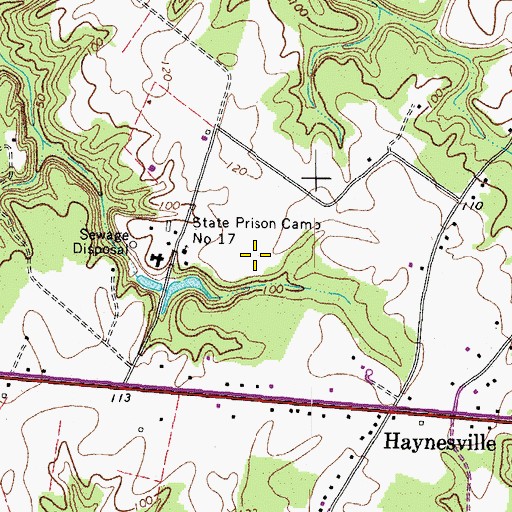 Topographic Map of Haynesville Correctional Center, VA