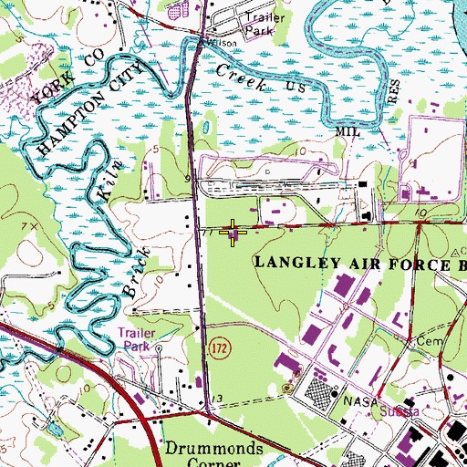 Topographic Map of Hampton - NASA Steam Plant, VA