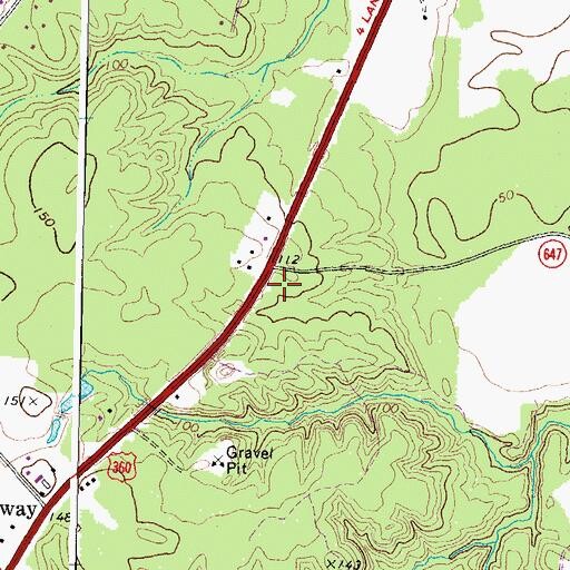 Topographic Map of Aylett Post Office, VA