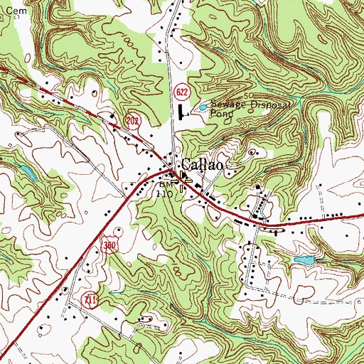 Topographic Map of Callao Post Office, VA
