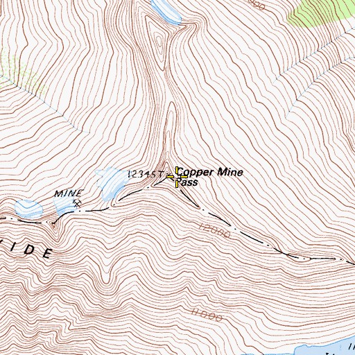 Topographic Map of Copper Mine Pass, CA