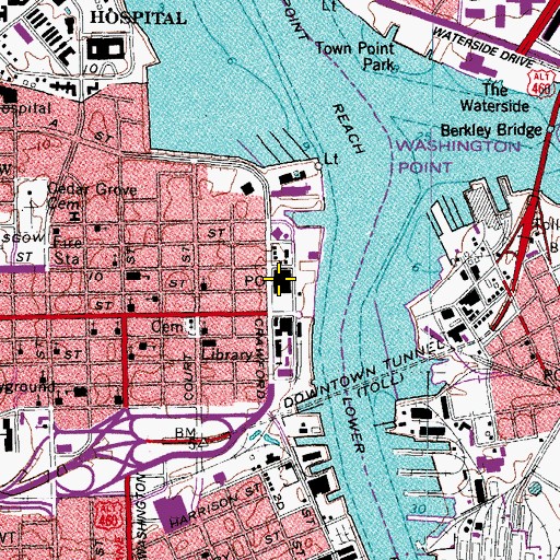 Topographic Map of Portside Post Office, VA