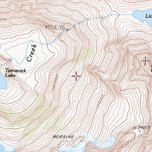Topographic Map of Lilliput Glacier, CA