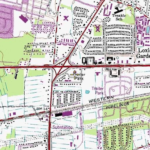 Topographic Map of Admiralty Mobile Home Court, VA