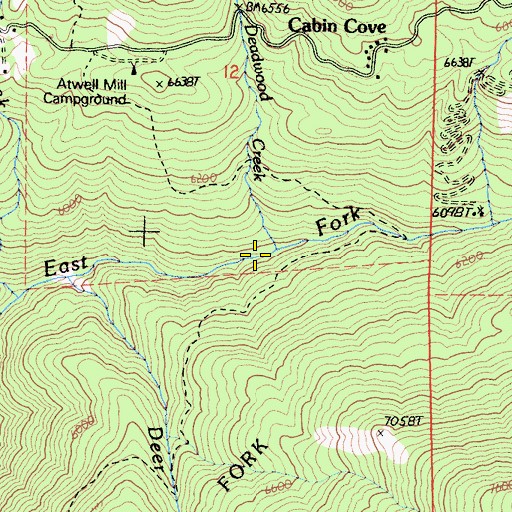 Topographic Map of Deadwood Creek, CA