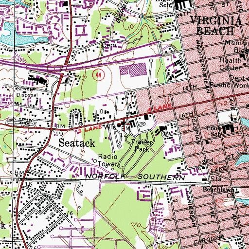 Topographic Map of Colony Mobile Home Park, VA