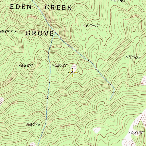 Topographic Map of Corner Creek, CA
