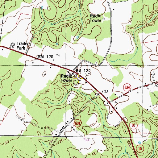 Topographic Map of Earl Hall Mobile Home Park, VA