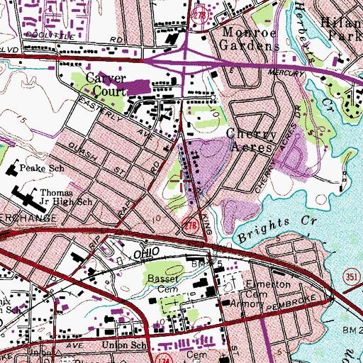 Topographic Map of Elmwood Mobile Home Park, VA
